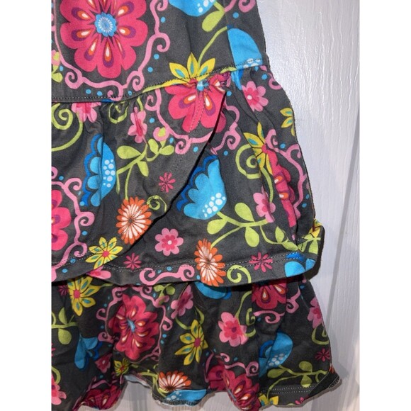 Hannah Andersson Tiered Ruffle Skirt Girls Size 10 (140) Floral Pull On Cotton - Picture 3 of 7